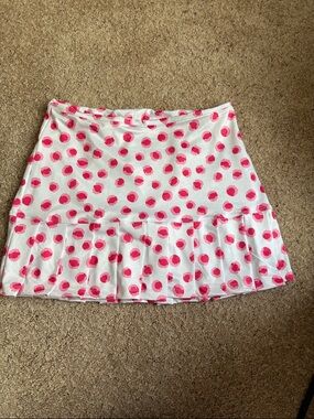 40 Lime 40 Love Pink Polka Dot Tennis Pickleball Skirt - Size XXS - LIKE NEW